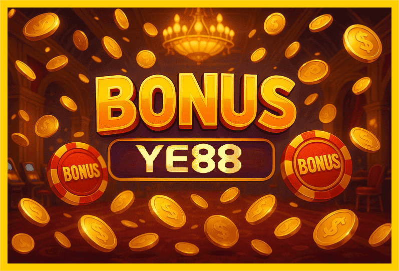 Imagem promovendo bônus YE88 com recompensas imperdíveis.